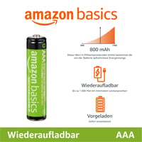 Nabíjateľné mikrotužkové batérie Amazon Basics AAA NiMH, 12 ks – 800 mAh, 1,2 V, až 1000 nabíjacích cyklov, prednabité 2