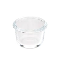 Amazon Basics ABL001 staklena posuda za pohranu s plavim poklopcem, 120 ml, set od 4 komada, prozirna 3