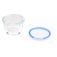 Amazon Basics ABL001 staklena posuda za pohranu s plavim poklopcem, 120 ml, set od 4 komada, prozirna 2