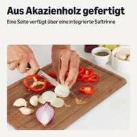 Súprava krájacích dosiek z akáciového dreva Amazon Basics, 3 ks, vopred naolejovaná súprava drevených kuchynských dosiek 3