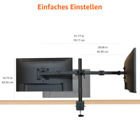 Amazon Basics nastaviteľný držiak na dva monitory, pre 13-32 palcové displeje, max. 10 kg/rameno, VESA 75x75/100x100, čierny 4