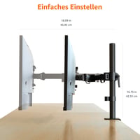 Braț reglabil pentru monitor Amazon Basics, pentru monitoare de 32 inchi (81 cm) și ultrawide de 97 cm, max. 10 kg, VESA 75x75/100x100, negru 4