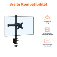 Braț reglabil pentru monitor Amazon Basics, pentru monitoare de 32 inchi (81 cm) și ultrawide de 97 cm, max. 10 kg, VESA 75x75/100x100, negru 2