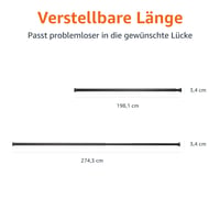 Nastaviteľná sprchová tyč Amazon Basics, 198 – 274 cm, čierna, napínacia tyč do kúpeľne 4