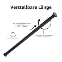 Nastaviteľná sprchová tyč Amazon Basics, 198 – 274 cm, čierna, napínacia tyč do kúpeľne 3