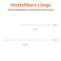 Nastaviteľná sprchová tyč Amazon Basics, 61 – 91 cm, biela, napínacia tyč do kúpeľne 4