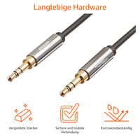 Audio kábel Amazon Basics AUX, stereo, 3,5 mm jack konektor, 1,2 m, čierny 2
