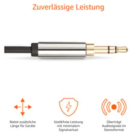 Audio kábel Amazon Basics AUX, stereo, 3,5 mm jack konektor, 1,2 m, čierny 3