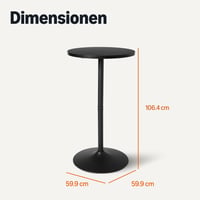 Amazon Basics barski stol, okrugli bistro stol za doručak za unutarnju upotrebu, 59,9 x 59,9 x 106,4 cm, crni 2