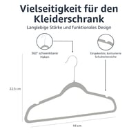 Amazon Basics baršunaste vješalice za odijela – sive, tanke, neklizajuće, pakiranje od 50 komada 9
