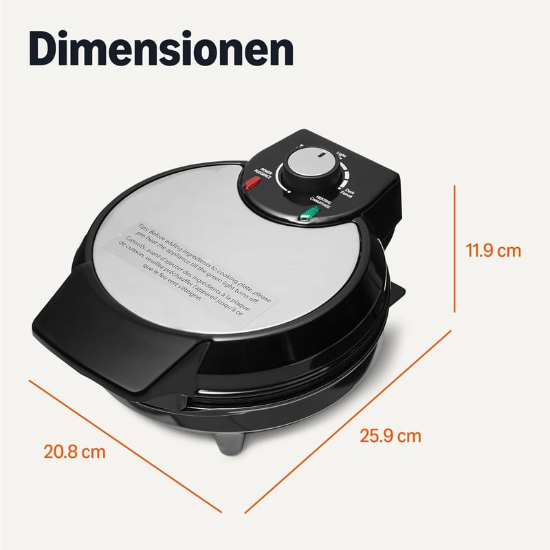 Amazon Basics Belgawaffle Sütő 20cm Tapadásmentes Bevonattal Barnítási Szabályozással