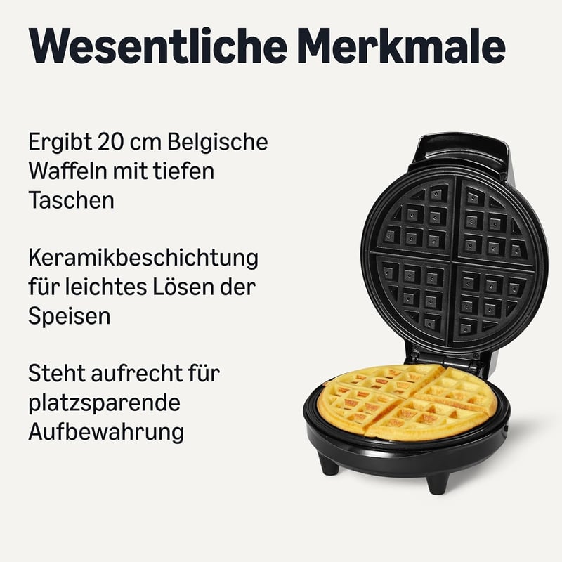 Amazon Basics Belgawaffle Sütő 20cm Tapadásmentes Bevonattal Barnítási Szabályozással