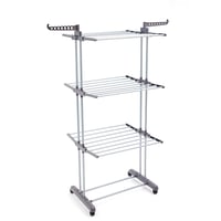Amazon Basics Vnútorný vežový sušiak na bielizeň so sklápacími krídlami, 4 poschodia, sivý, 126x64x173 cm, nosnosť 24 kg 6