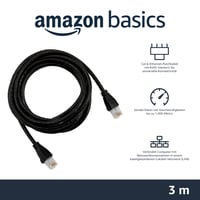 Sieťový kábel Amazon Basics Cat6 Ethernet s konektorom RJ45, 1000 Mbps, 3 m, čierny 2