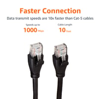 Sieťový kábel Amazon Basics Cat6 Ethernet s konektorom RJ45, 1000 Mbps, 3 m, čierny 6
