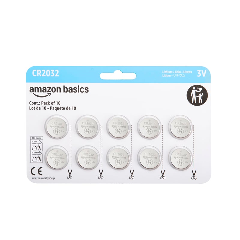 Amazon Basics CR2032 lítium gombelem 3V, higanymentes – 10 db