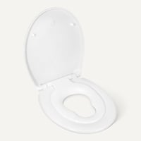 Amazon Basics obiteljska WC daska s dječjim prstenom, O-oblik, funkcija mekog zatvaranja, bijela, univerzalna veličina, antistatična ureja i porculanski premaz 3