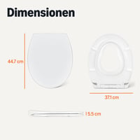 Amazon Basics obiteljska WC daska s dječjim prstenom, O-oblik, funkcija mekog zatvaranja, bijela, univerzalna veličina, antistatična ureja i porculanski premaz 5