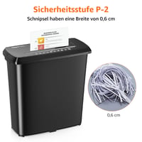 Amazon Basics Csíkos Iratmegsemmisítő, 8 lap, A4 dokumentumokhoz, CD-khez és bankkártyákhoz, 13 literes gyűjtőtálca, fekete 3