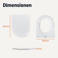 WC sedadlo Amazon Basics v tvare D, biele, so systémom pomalého sklápania Soft Close, rýchloupínacími pántmi, univerzálnou veľkosťou, antistatickým močovinovým povrchom a porcelánovou úpravou 5