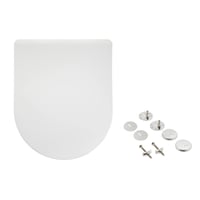 WC sedadlo Amazon Basics v tvare D, z močoviny, matný biely povrch, 36,5 x 43 cm 1