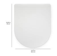 WC sedadlo Amazon Basics v tvare D, z močoviny, matný biely povrch, 36,5 x 43 cm 7