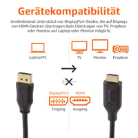 AmazonBasics DisplayPort–HDMI kábel aranyozott csatlakozókkal - 3,04 m 4