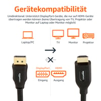 Kábel Amazon Basics DisplayPort – HDMI s pozlátenými konektormi, dĺžka 7,6 m 2