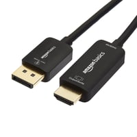 Kábel Amazon Basics DisplayPort – HDMI, jednosmerný, 4K 60Hz, 1080p, pozlátené konektory, čierny, 1,8 m 1