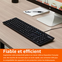 Tastatură Amazon Basics discretă cu fir, USB, layout francez, negru mat 6