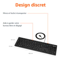 Tastatură Amazon Basics discretă cu fir, USB, layout francez, negru mat 3