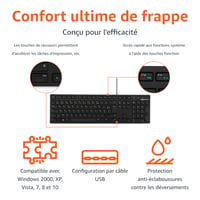 Tastatură Amazon Basics discretă cu fir, USB, layout francez, negru mat 2