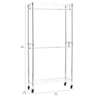 Amazon Basics dvostruki stalak za odjeću s podesivim policama, kromirani metal, nosivost do 181 kg, 91x35,5x183 cm, za spavaću sobu i hodnik 5