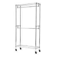 Amazon Basics dvostruki stalak za odjeću s podesivim policama, kromirani metal, nosivost do 181 kg, 91x35,5x183 cm, za spavaću sobu i hodnik 3
