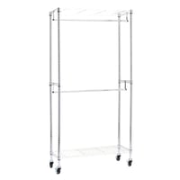 Amazon Basics dvostruki stalak za odjeću s podesivim policama, kromirani metal, nosivost do 181 kg, 91x35,5x183 cm, za spavaću sobu i hodnik 1