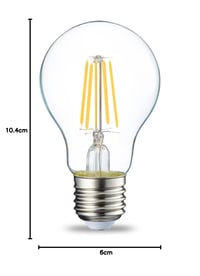 LED žiarovka Amazon Basics E27, 4,3 W (ekvivalent 40 W), teplá biela, 2700 K, číre vlákno, nestmievateľná, 6 ks 6