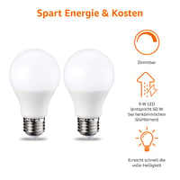 LED žiarovka Amazon Basics E27, 9W (náhrada za 60W), teplá biela, stmievateľná, balenie 2 ks 4