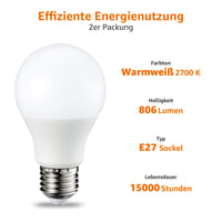 LED žiarovka Amazon Basics E27, 9W (náhrada za 60W), teplá biela, stmievateľná, balenie 2 ks 3