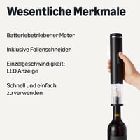 Amazon Basics Elektromos Borvinyónyitó LED Kijelzővel és Fóliavágtóval, Vezeték Nélküli 2