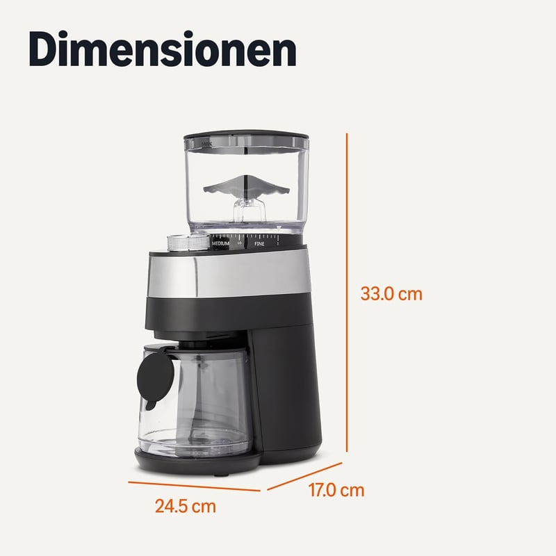 Amazon Basics Elektromos Kávédaráló 30 Fokozattal Espresso és Filteres Kávéhoz Fekete