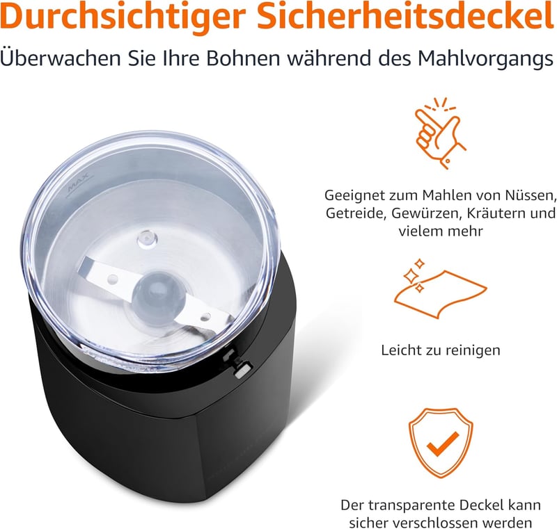 Amazon Basics Elektromos Kávéőrlő Fekete