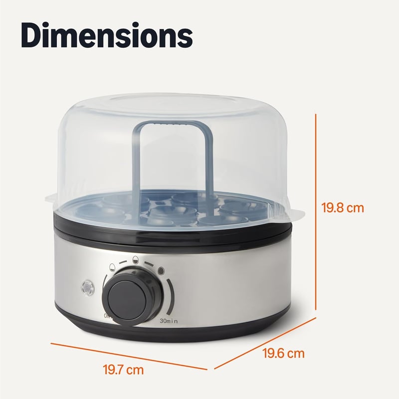 Amazon Basics Elektromos Tojásfőző 7 Tojásos Kapacitás BPA Mentes Fekete