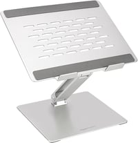 Suport ergonomic pentru laptop Amazon Basics, unghi reglabil, orificii de ventilație, pentru laptopuri de 10-17 inchi (25,4-43,2 cm), argintiu 1