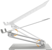Suport ergonomic pentru laptop Amazon Basics, unghi reglabil, orificii de ventilație, pentru laptopuri de 10-17 inchi (25,4-43,2 cm), argintiu 4