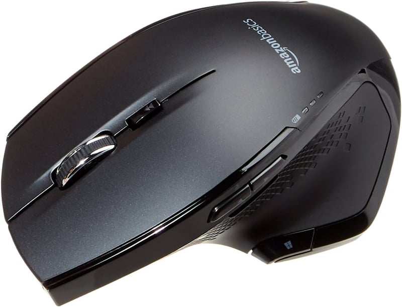 Amazon Basics Ergonomikus Vezeték Nélküli Egér Gyors Görgetéssel Fekete