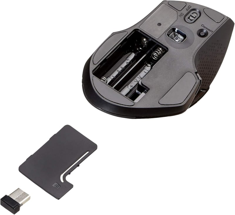 Amazon Basics Ergonomikus Vezeték Nélküli Egér Gyors Görgetéssel Fekete