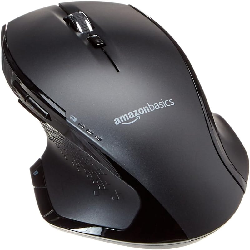 Amazon Basics Ergonomikus Vezeték Nélküli Egér Gyors Görgetéssel Fekete