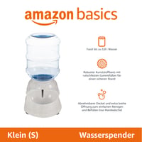 Amazon Basics dozator za hranu i vodu za kućne ljubimce, pojilica, 3,8 litara, veličina S, prozirno, za pse i mačke, 1 komad 2