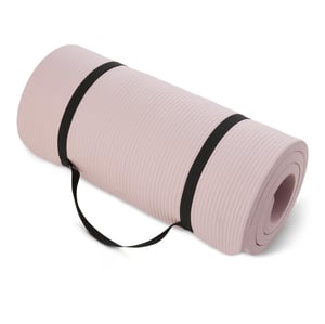 Amazon Basics ekstra debela podloga za jogu, debljina 2,5 cm, s trakom za nošenje, ružičasta, podloga za pilates i fitness