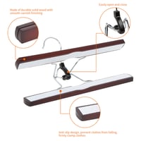 Amazon Basics drveni vješalice za hlače, boja trešnje, set od 10 komada, dimenzije 25x16,5 cm, set drvenih vješalica za odjeću 5